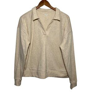 Old money Capsule Parisian Luxury Cream Polo Soft Neutral Johnny Collar Large